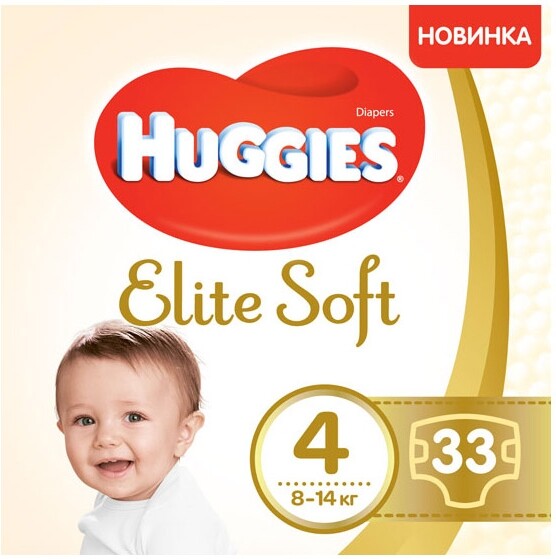 Подгузники Huggies Elite Soft №4 8-14кг 33шт