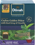 Чай черный DILMAH цейлонский со вкусом бергамота и ванили, листовой, 100г