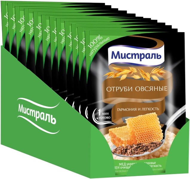 Отруби Мистраль овсяные Гармония и легкость Мед-Лен 30г