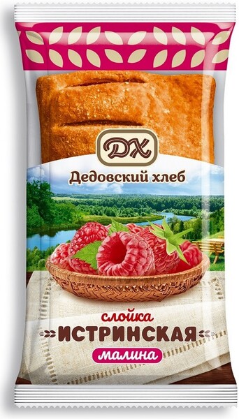 Слойка Дедовский Хлеб  истринская с нач.малина, 70 гр., флоу-пак