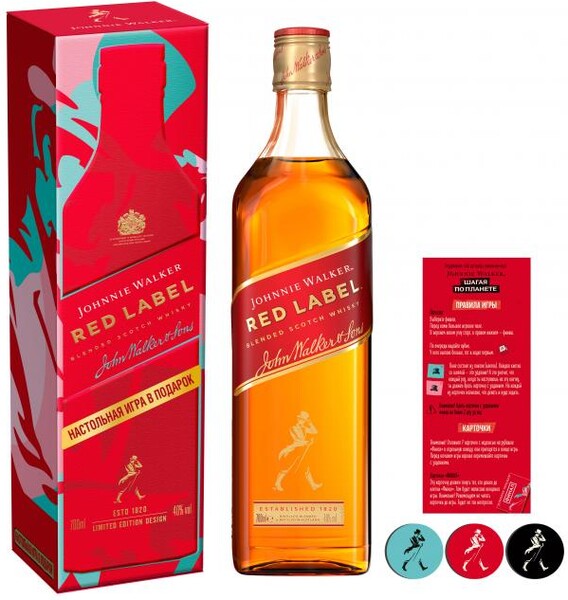Виски Johnnie Walker Red Label Шотландия, 0,7 л + Настольная игра