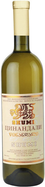 Вино белое сухое «Shumi Tsinandali» 2018 г., 0.75 л