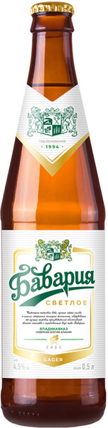 Пиво Бавария светлое пастериз н/фильтр 4,5% 0,5л ст/б ФАТ