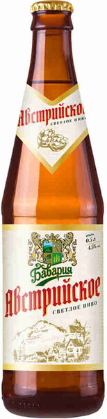 Пиво Бавария Австрийское светлое пастериз фильтр 4,5% 0,5л ст/б ФАТ