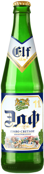 Пиво Бавария Элф светлое фильтрованное пастеризованное 4% 0,5л ст/б Фат