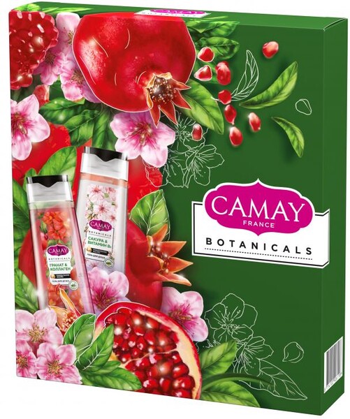 Подарочный набор Camay Botanicals Гели для душа Японская сакура 250мл + Цветы граната 250мл