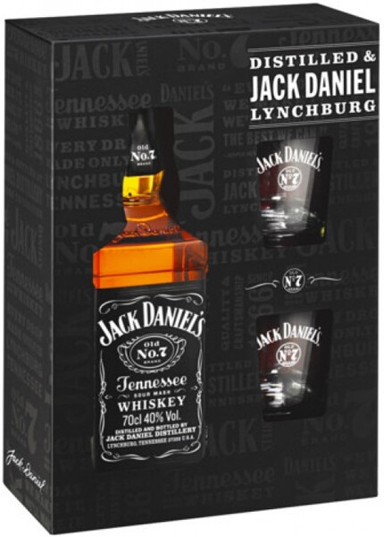 Виски Jack Daniel's, in box with 2 glasses 0.7 л