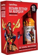 Напиток спиртной «Captain Morgan Spiced Gold» в подарочной коробке с кружкой, 1 л