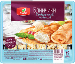Блинчики ОКЕЙ с творожной начинкой 370 г