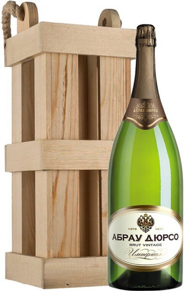 Абрау-Дюрсо, Империал Брют Винтаж, в деревянной коробке, 3 л