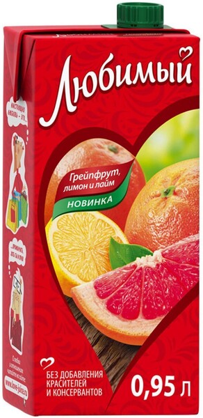 Напиток  Любимый Цитрусовый микс сокосодержащий 0.95л