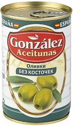 Оливки Gonzalez зелёные без косточек 0,3кг