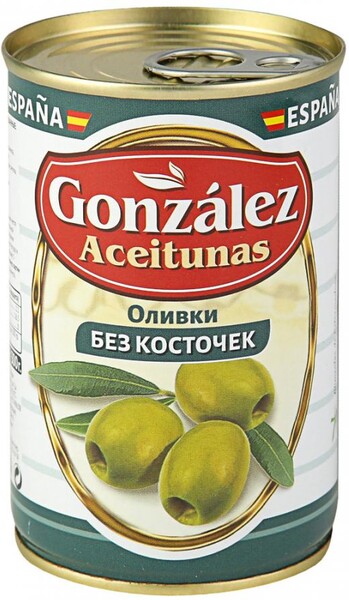 Оливки Gonzalez зелёные без косточек 0,3кг