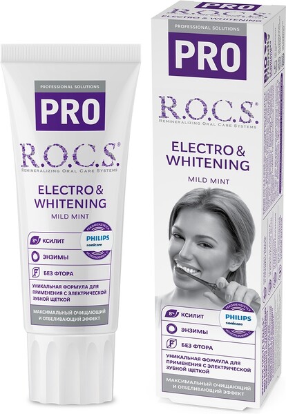 Зубная паста R.O.C.S. PRO Electro & Whitening, 60 мл