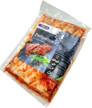 Ребрышки ЛЕНТА свиные в мар охл вес