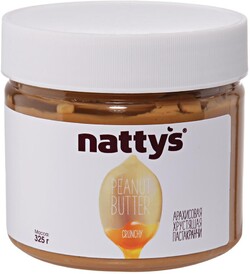 Паста-кранчи арахисовая Natty's хрустящая с кусочками арахиса и медом 0,325кг