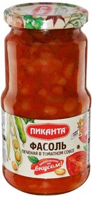 Фасоль Пиканта печеная в томатном соусе 530г