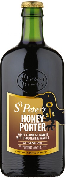 Пиво темное ST PETER'S Honey porter фильтрованное пастеризованное, 4,5%, 0.5л Великобритания, 0.5 L
