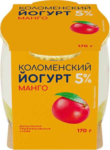 Йогурт Коломенский Манго 5% 170г