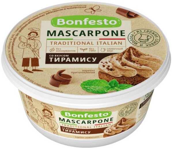 Сыр Маскарпоне Bonfesto Тирамису 39%, 250 г