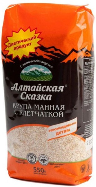 Крупа манная АЛТАЙСКАЯ СКАЗКА с клетчаткой, 550г