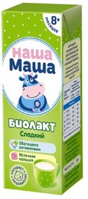 Биопродукт НАША МАША Малышок-Биолакт сладкий для детей 3% т/б без змж 200г