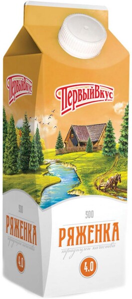 Ряженка Первый вкус 4%, 500мл БЗМЖ