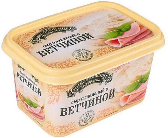 Сыр плавленый «Николаевские сыроварни» с ветчиной 40%, 400 г