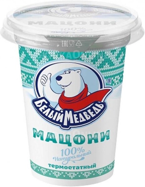 Мацони «Белый медведь» термостатный 3,2%, 330 г
