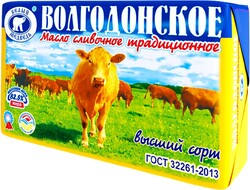 Масло сливочное Белый Медведь Волгодонское 82,5%, 380г БЗМЖ