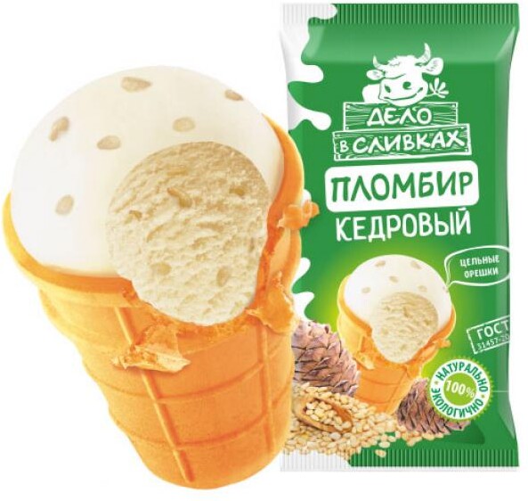 Мороженое пломбир Дело в сливках кедровый бзмж 70 г