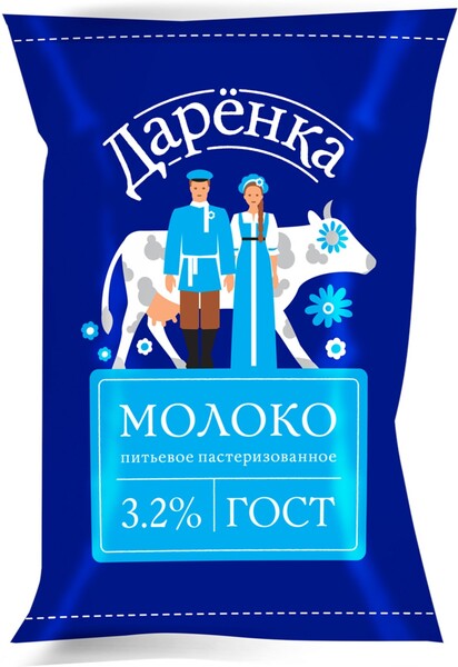 Даренка Молоко питьевой российское пастер 3,2%