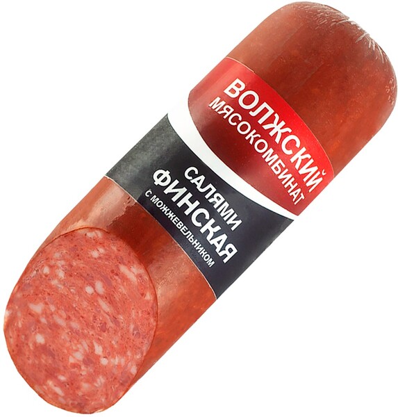 Колбаса копчено-вареная МК ВОЛЖСКИЙ Салями Финская с можжевельником, 350г Россия, 350 г