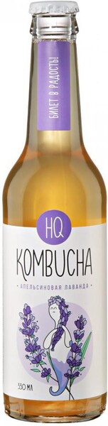 Напиток HQ Kombucha Лаванда с цедрой апельсина безалкогольный газированный натуральный 0,33л