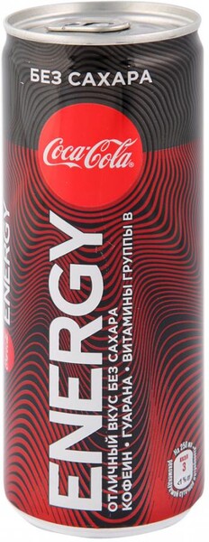 Напиток Coca-Cola Energy Zero газированный тонизирующий энергетический 250мл