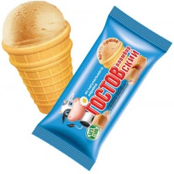 Мороженое пломбир «ГОСТОВский» крем-брюле в вафельном стаканчике 12%, 70 г