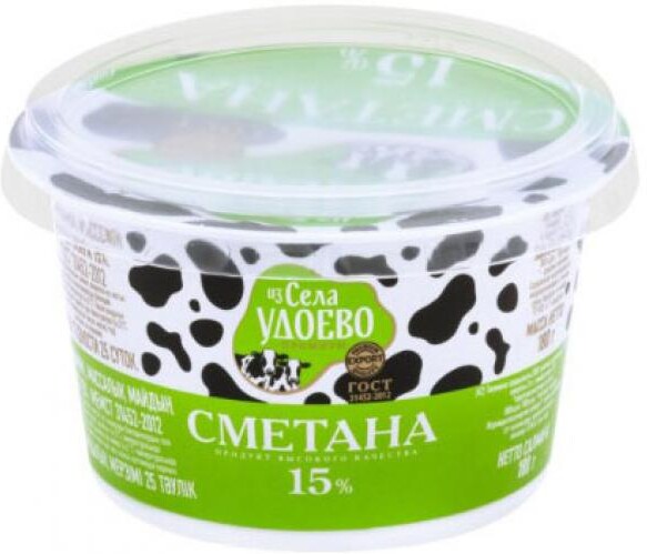 Сметана Из Села Удоево 15% 180г