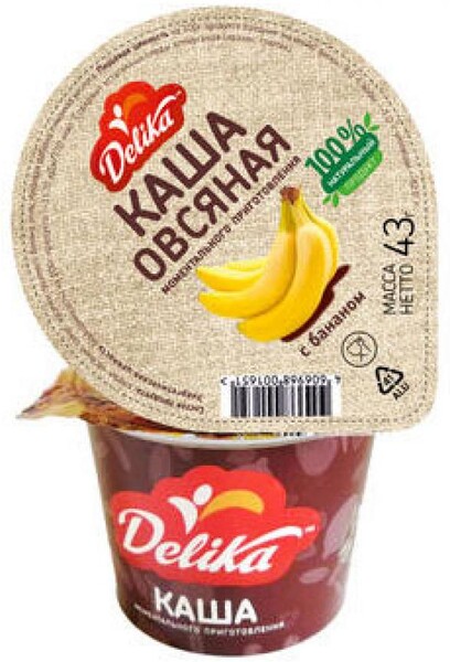 Каша овсяная Delica с бананом, 43 г