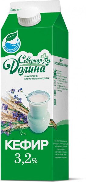 Кефир «Северная Долина» 3,2%, 1 л