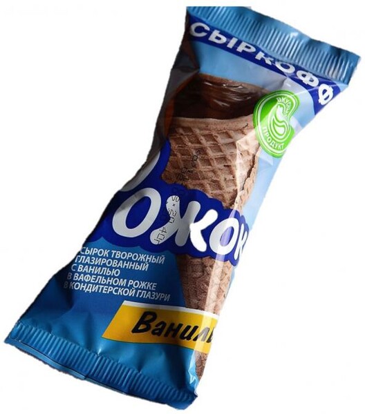 Сырок творожный «Сыркофф» глазированный с ванилью в вафельном рожке, 40 г