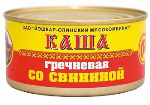 Каша Йола Гречневая со свининой, 325 гр., ж/б