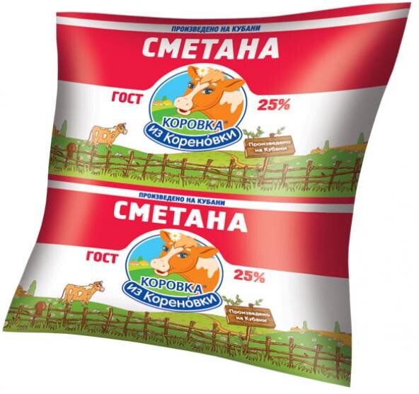 Сметана «Коровка из Кореновки» 25%, 400 г