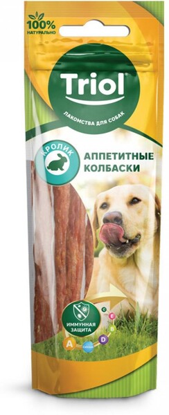 Лакомство для собак Triol Аппетитные колбаски Кролик, 40 г