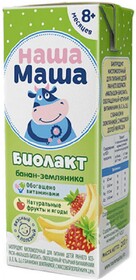 Продукт кисломолочный Наша Маша Биолакт Банан и земляника 2,8%, 200 г