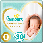 Подгузники Pampers Premium Care Newborn 0 (1,5-2,5 кг, 30 штук)