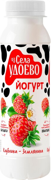 Йогурт питьевой «Из села Удоево» клубника земляника 2,5%, 260 г