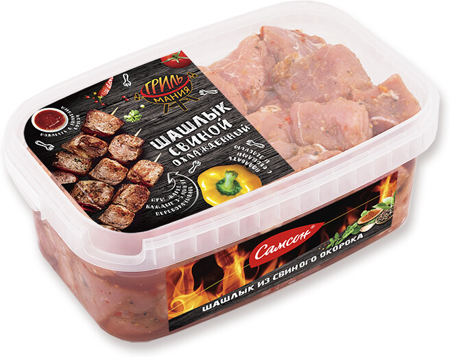 Шашлык из свиного окорока САМСОН, охлажденный, ведро, ~1,6...