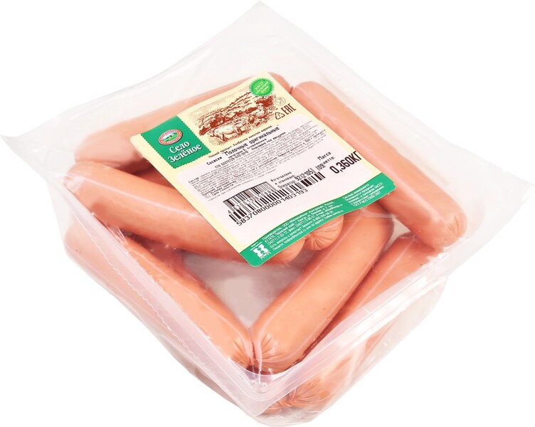 Сосиски СЕЛО ЗЕЛЁНОЕ Молочные Оригинальные, 360г Россия, 360 г