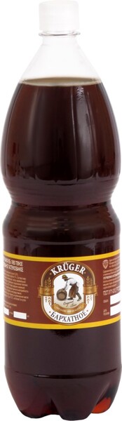 Пиво темное КРЮГЕР Бархатное фильтрованное пастеризованное разливное, 4,1%, 1л Россия, 1 L