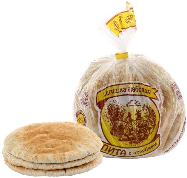 Лепешка арабская Хлеб-Пита с отрубями 400г